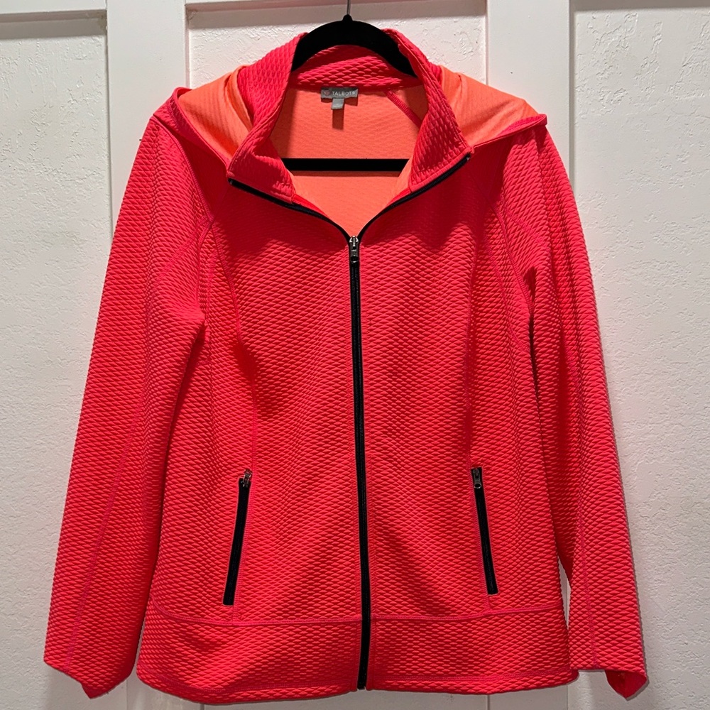 Talbots Coral Quilted Jacket with Hoodie